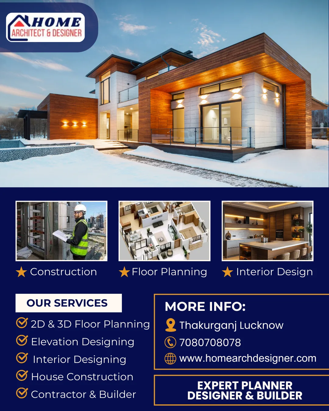 Looking for a top builder in Lucknow? Call 7080708078 for expert residential, commercial, and industrial construction services. Quality, reliability, and timely delivery!